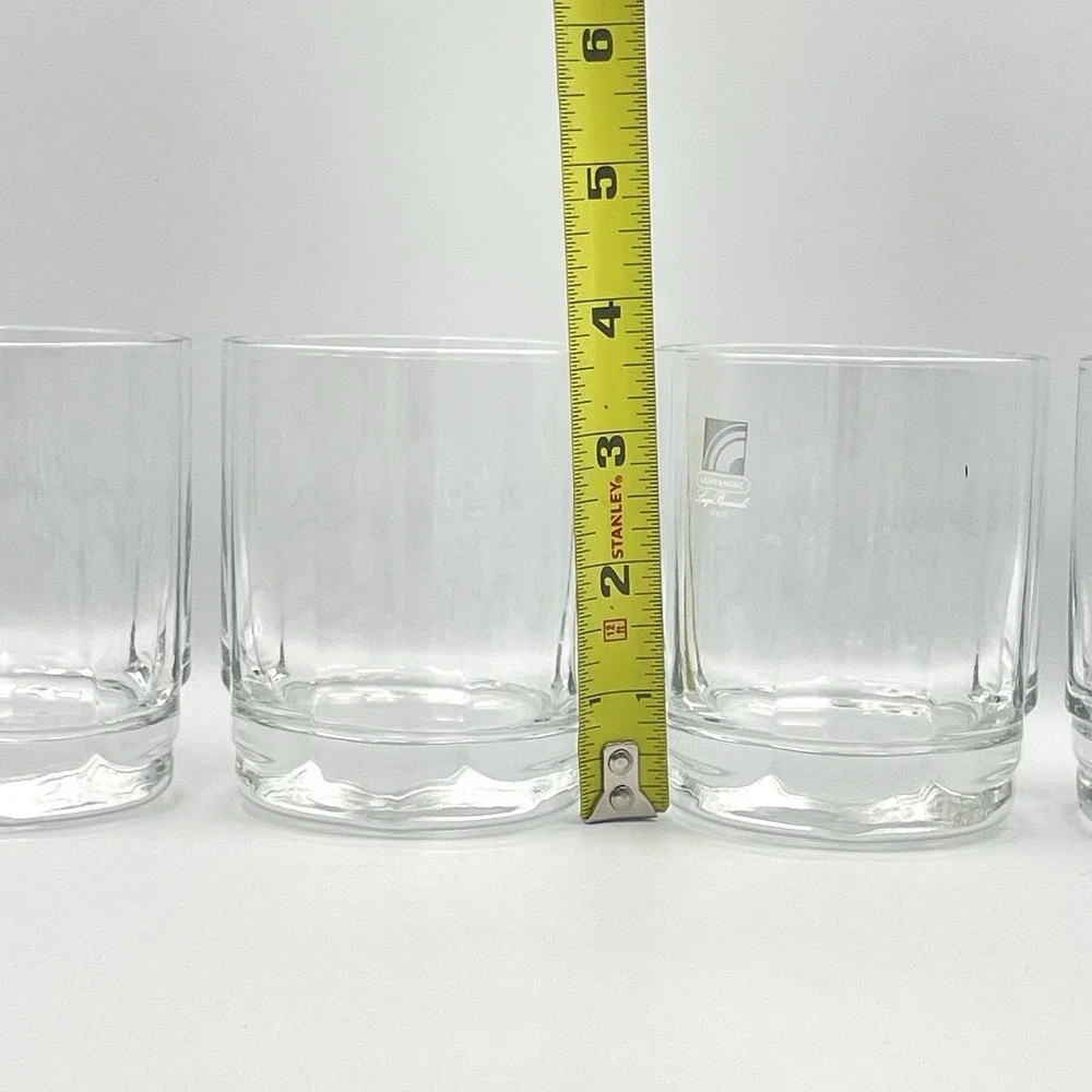 Luigi Bormioli Light & Music Italy‎ Whiskey Glasses Set of 4 Oval Base Tumblers